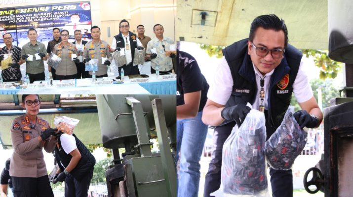 Konferensi Pers Ungkap Kasus Narkoba Jaringan Antar Provinsi dan Pemusnahan Barang Bukti di Wilayah Hukum Polresta Barelang