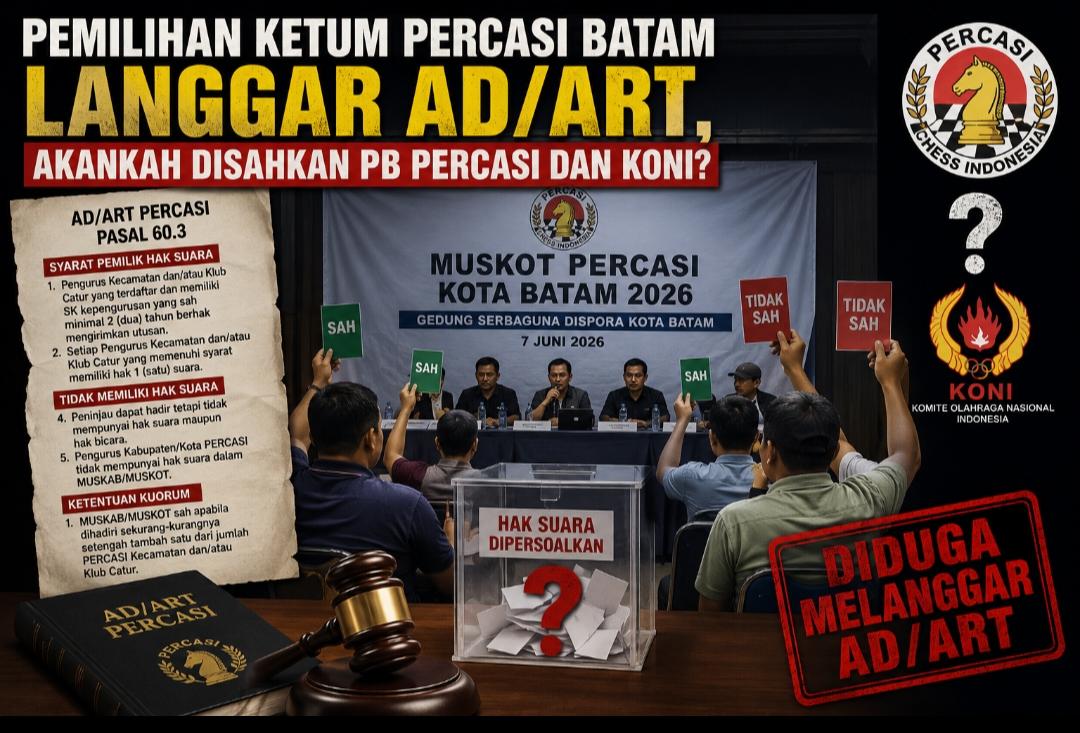Pemilihan Ketum Percasi Batam Diduga Langgar AD/ART, Akankah Disahkan PB Percasi dan KONI?