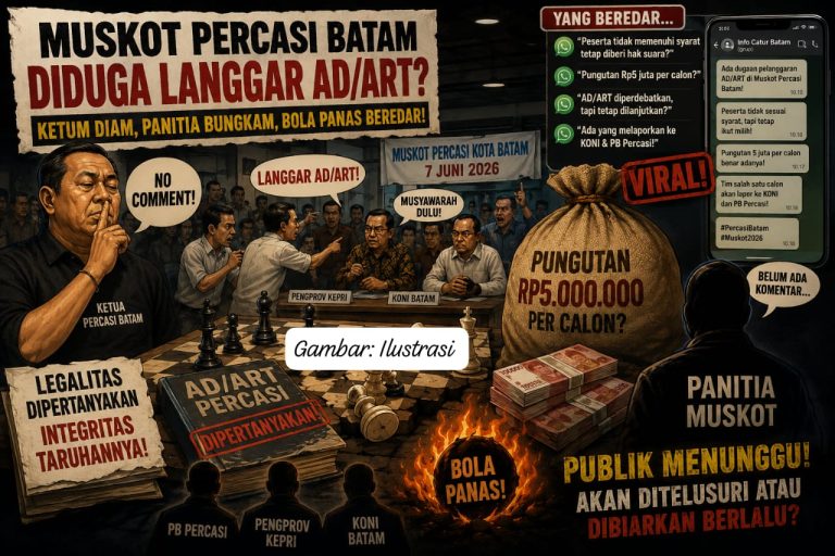 Ketum Percasi Batam Bungkam Soal Dugaan Pelanggaran AD/ART di Muskot, Akankah PB Percasi Turun Tangan?