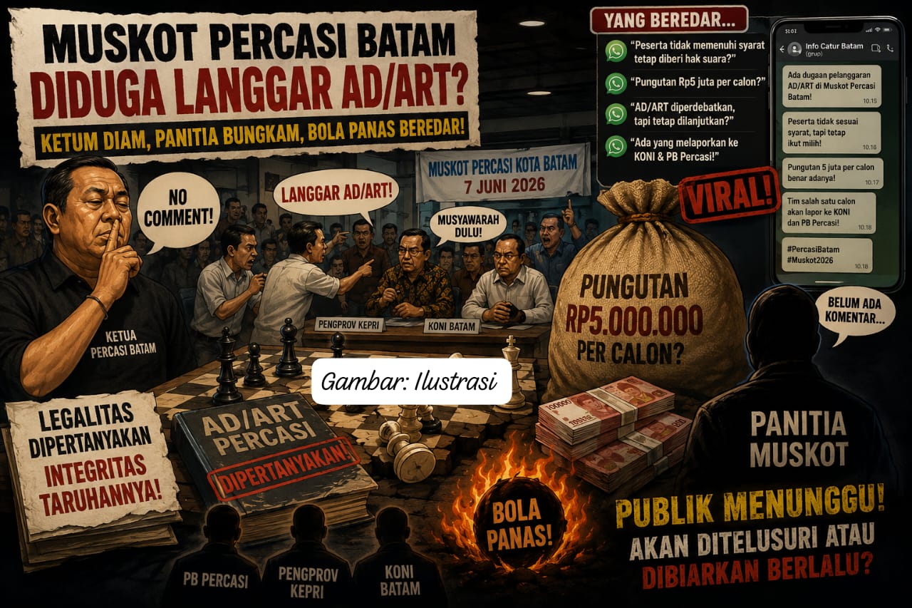 Ketum Percasi Batam Bungkam Soal Dugaan Pelanggaran AD/ART di Muskot, Akankah PB Percasi Turun Tangan?