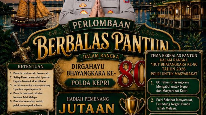 Sambut Hari Bhayangkara Ke-80, Polda Kepri Gelar Perlombaan Berbalas Pantun Untuk Lestarikan Budaya Melayu