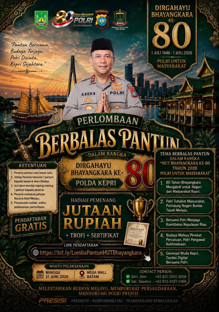 Sambut Hari Bhayangkara Ke-80, Polda Kepri Gelar Perlombaan Berbalas Pantun Untuk Lestarikan Budaya Melayu