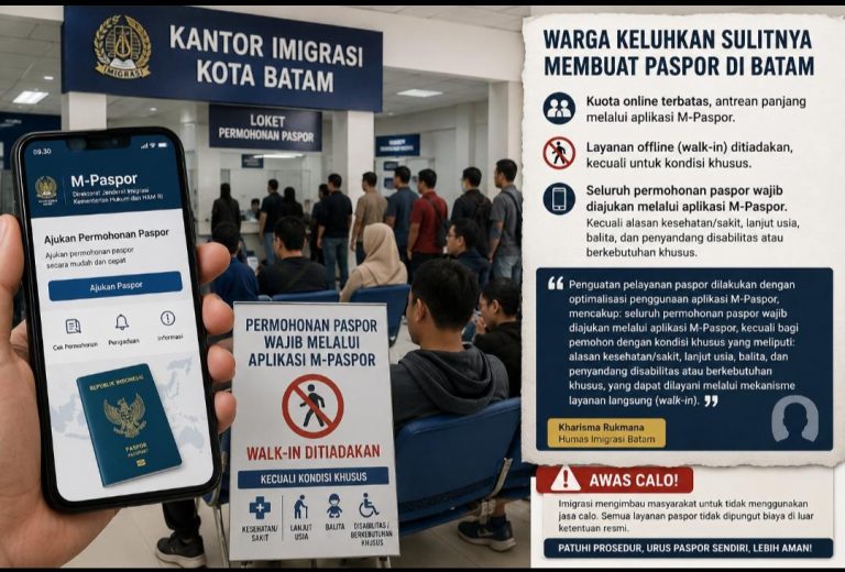 Warga Keluhkan Sulitnya Membuat Paspor, Imigrasi Batam Tegaskan Permohonan