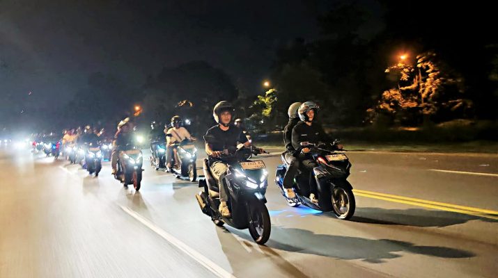 Vario Street Nation Satukan 55 Bikers Honda Vario Lewat Riding Malam di Batam