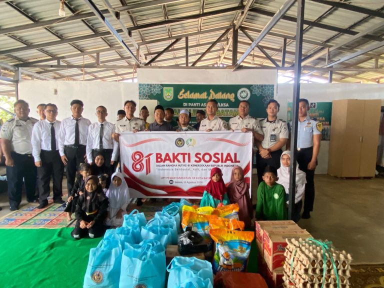 SEMANGAT KEMERDEKAAN HADIRKAN KEBAHAGIAAN, RUTAN BATAM BERSAMA UPT PEMASYARAKATAN SE KOTA BATAM BERBAGI SEMBAKO DI PANTI ASUHAN AL ALIF
