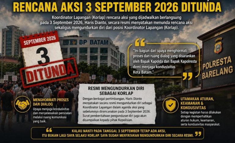 Khawatir Ditunggangi, Korlap Batam Haris Dianto Mundur dan Tunda Aksi 3 September