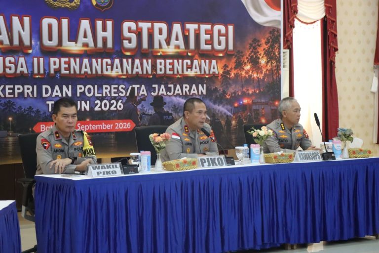 LATIHAN AMAN NUSA II, KAPOLDA KEPRI TEKANKAN KESIAPSIAGAAN HADAPI BENCANA DAN SITUASI KONTINGENSI
