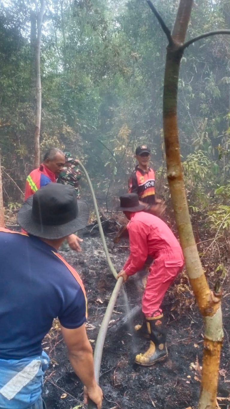 TIM GABUNGAN BERHASIL PADAMKAN KEBAKARAN LAHAN DI DESA MEPAR, LUAS TERBAKAR ± ½ HEKTARE