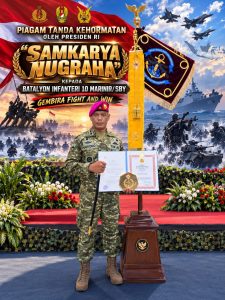 Membanggakan! Prajurit Petarung Malaka Yonif 10 Marinir Dianugerahi Tanda Kehormatan Samkaryanugraha